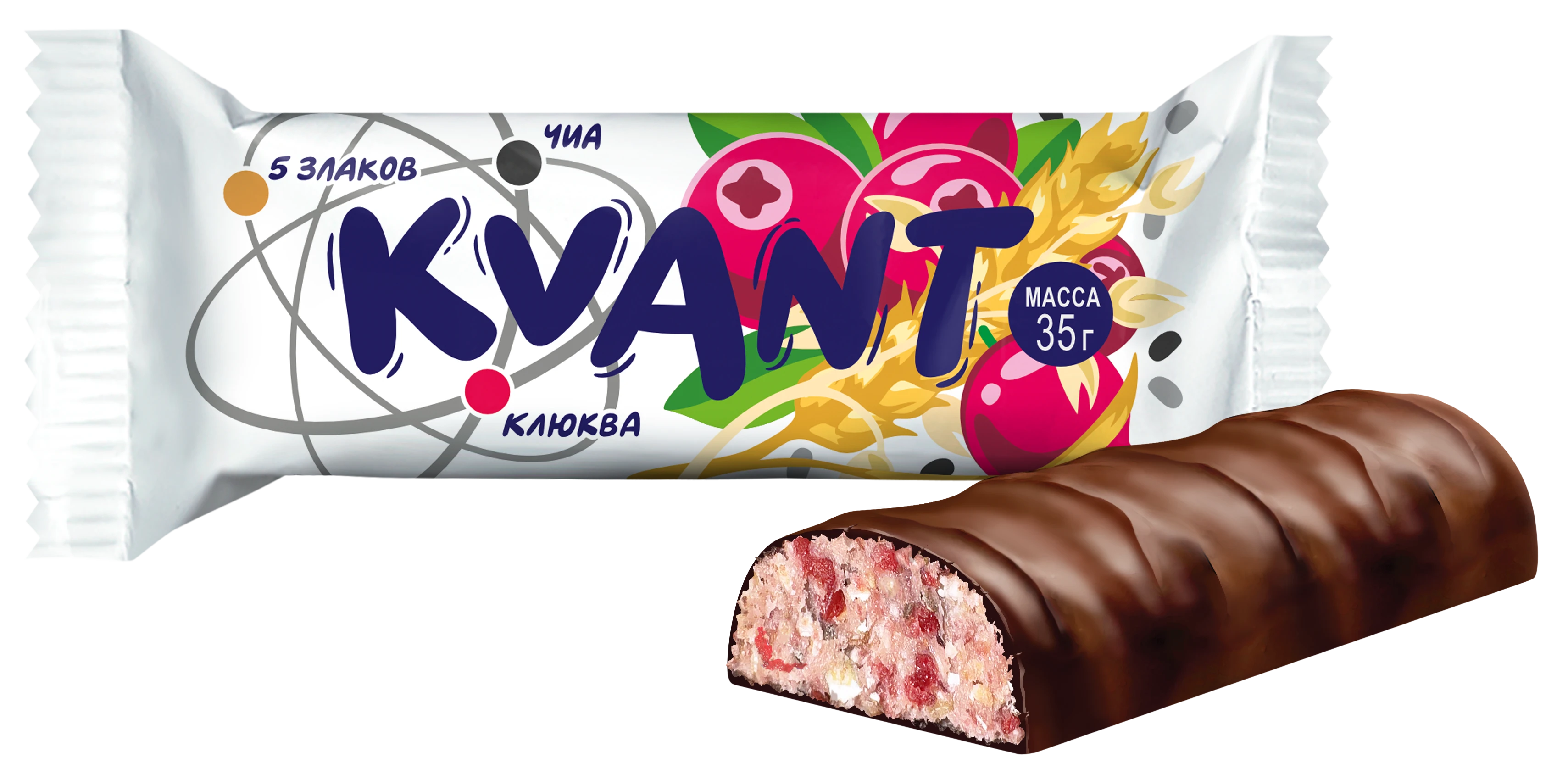 Цукеркі «KVANT» журавіны – пяць злакаў з чыя