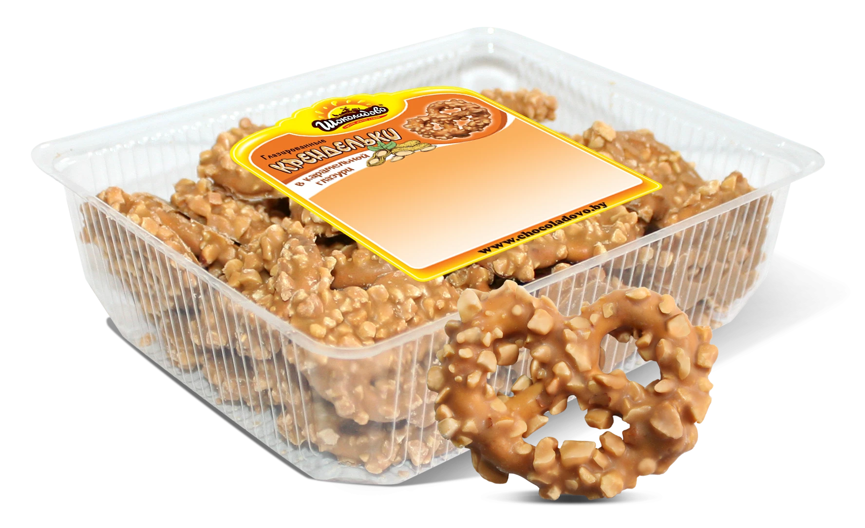 Caramel-Flavored Pretzels with Peanuts