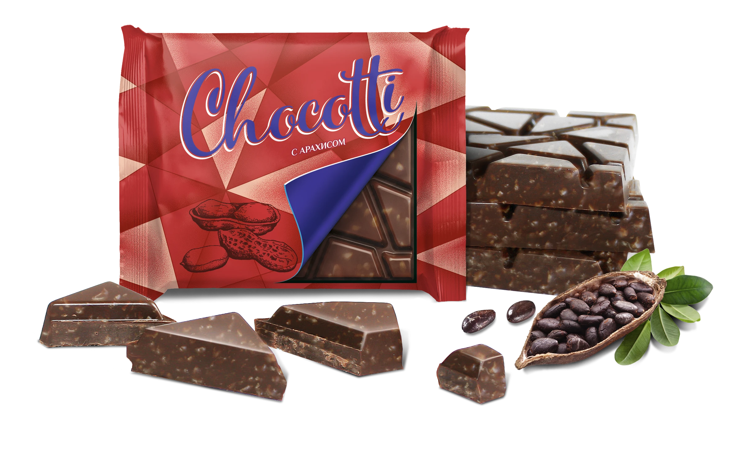 Кандытарская плітка "Chocotti" з арахісам