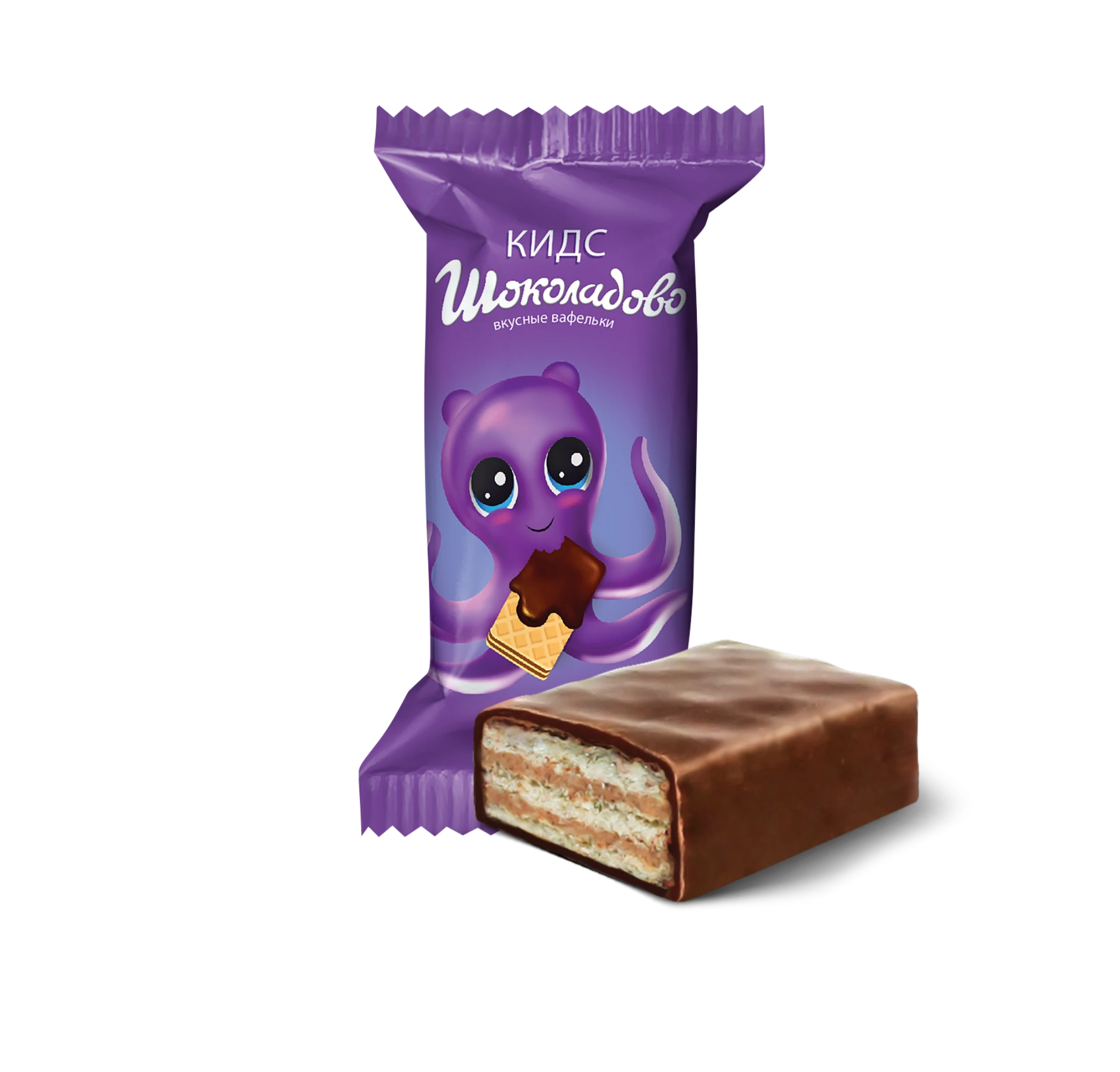 Wafer candies "Shokoladovo Kids" with halva
