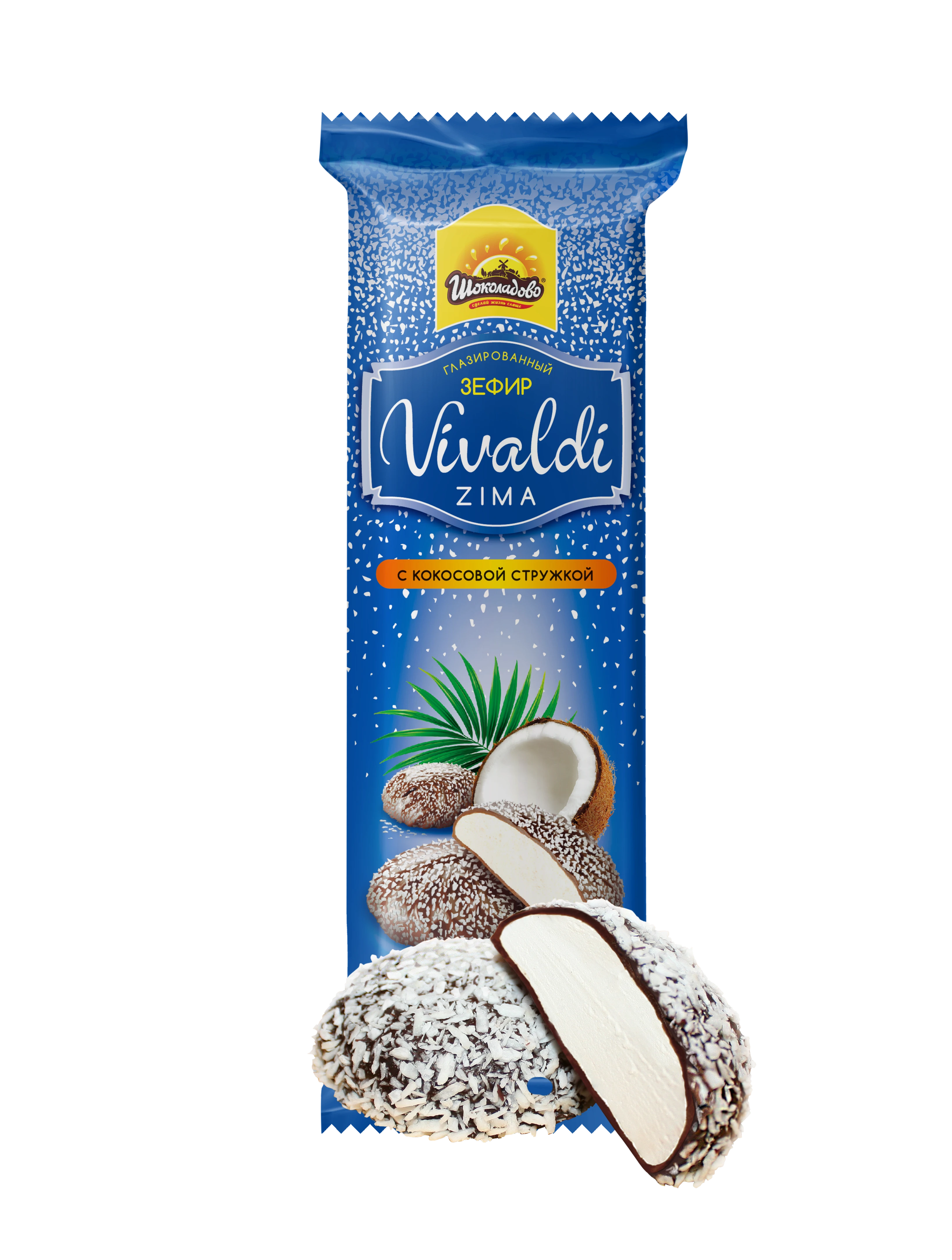 Marshmallow "VIVALDI ZIMA" glazed with coconut flakes