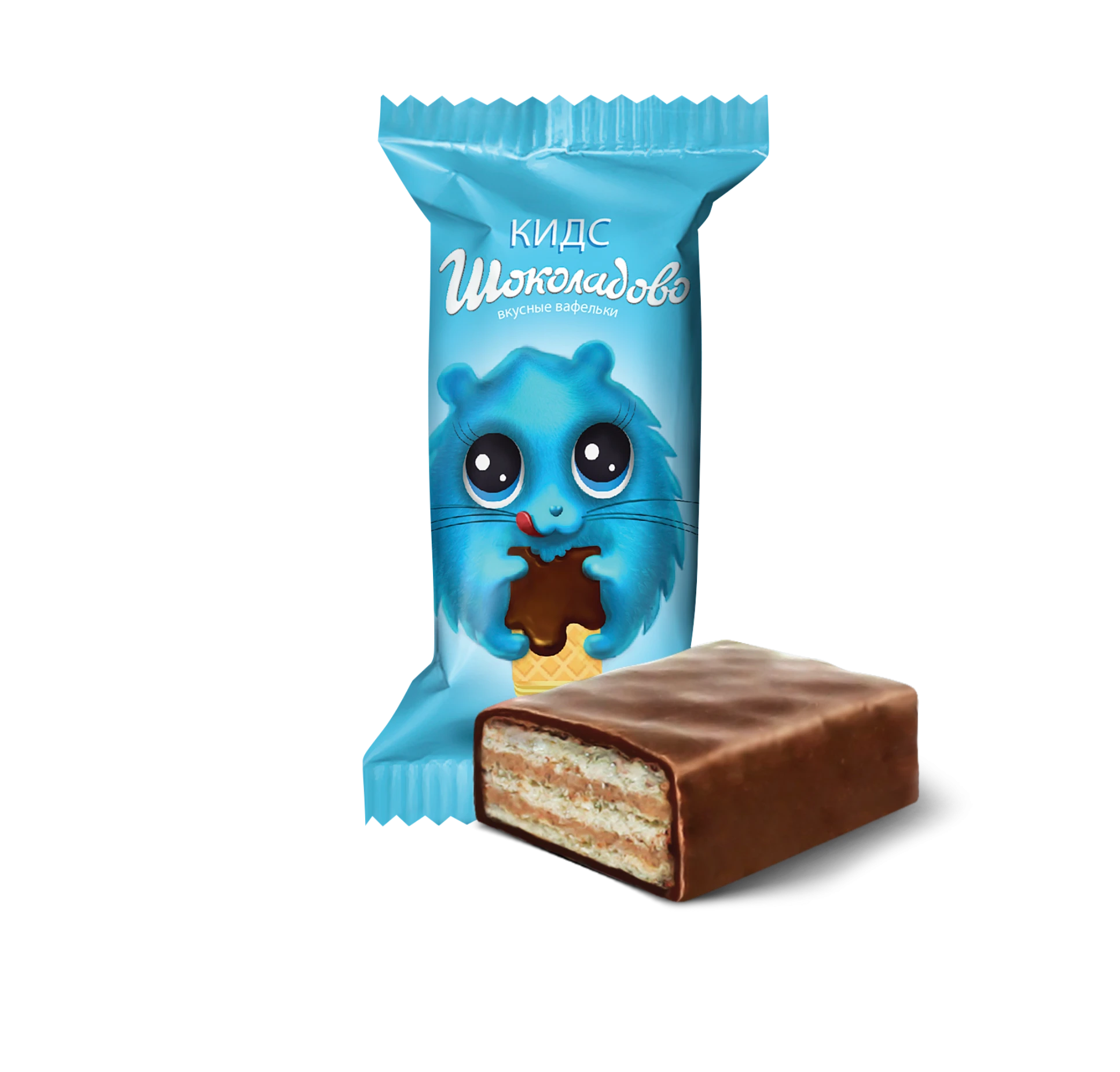 Wafer candies "Shokoladovo Kids" with baked milk aroma