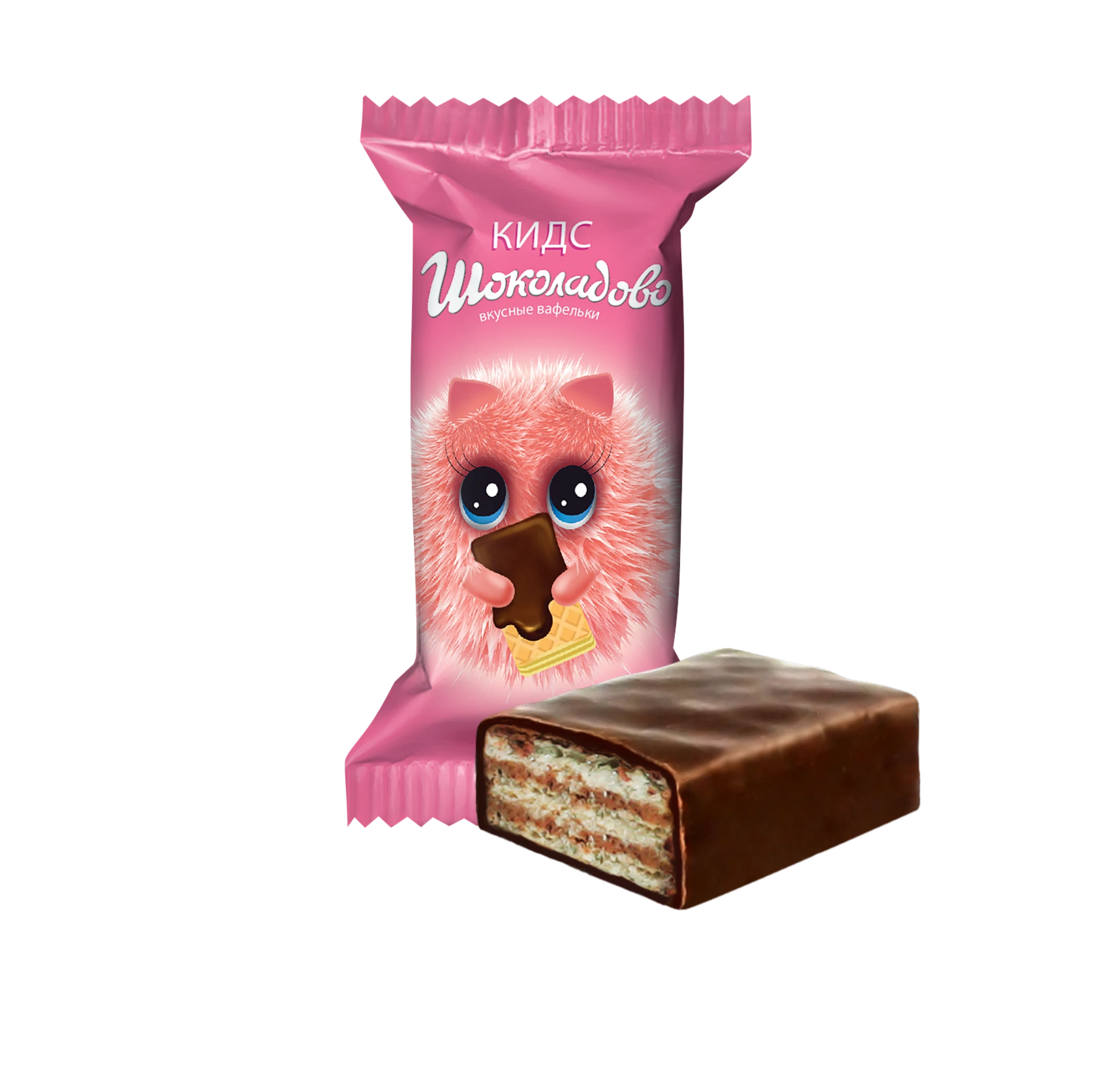 Wafer candies "Shokoladovo Kids" with cocoa-chocolate flavor