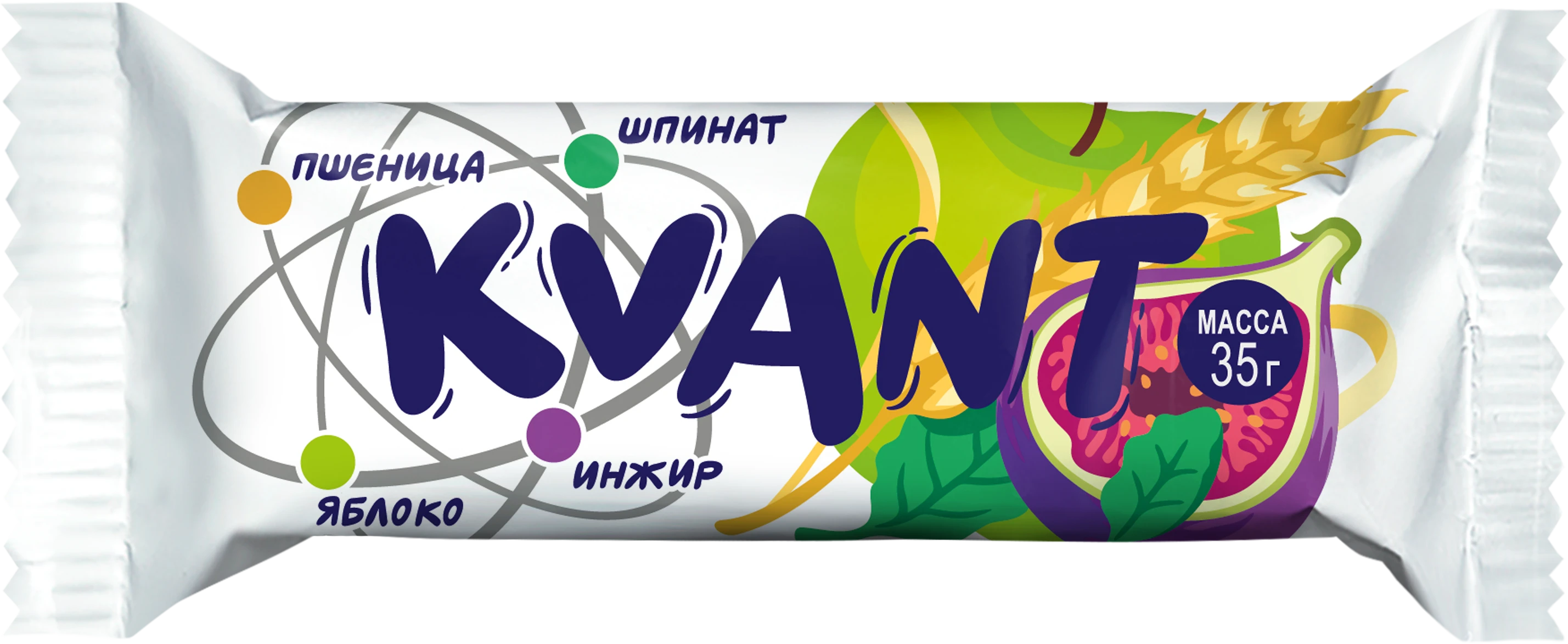 Конфеты "KVANT" инжир-яблоко-пшеница-со шпинатом